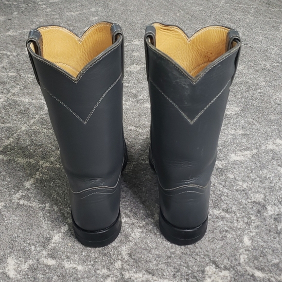 Justin Boots Women's Gray Leather Boots - Picture 4 of 7